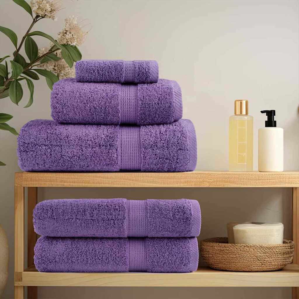 Guest Towel 4 pcs Purple 15 x 21 cm Cotton