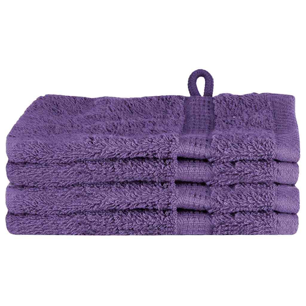 Guest Towel 4 pcs Purple 15 x 21 cm Cotton