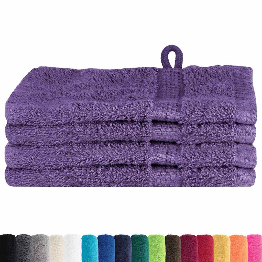 Guest Towel 4 pcs Purple 15 x 21 cm Cotton