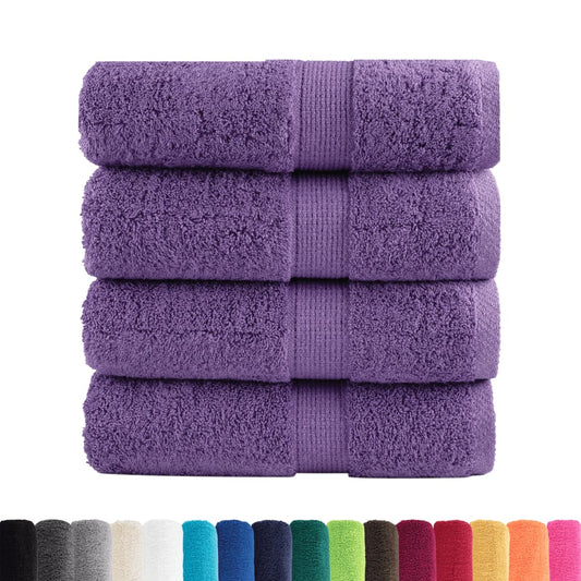 Premium Guest Towels SOLUND 4 pcs Purple 30x50 cm 600 gsm