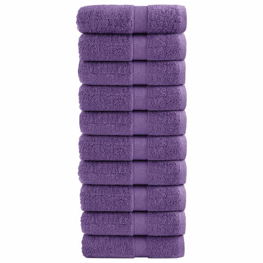Premium Guest Towels SOLUND 10 pcs Purple 30x50 cm 600 gsm
