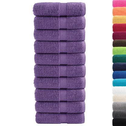 Premium Guest Towels SOLUND 10 pcs Purple 30x50 cm 600 gsm