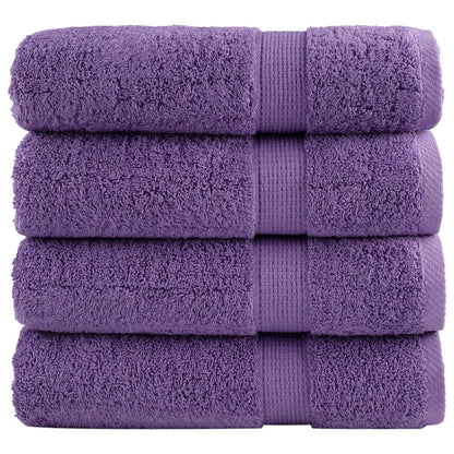 Premium Shower Towels SOLUND 4 pcs Purple 70x140 cm 600 gsm