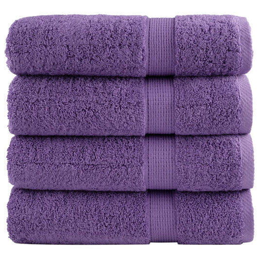 Premium Shower Towels SOLUND 4 pcs Purple 70x140 cm 600 gsm
