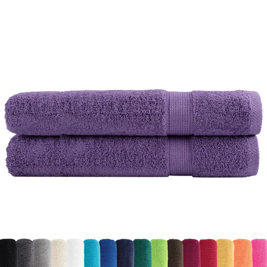 Premium Towels SOLUND 2 pcs Purple 100x200 cm 600 gsm