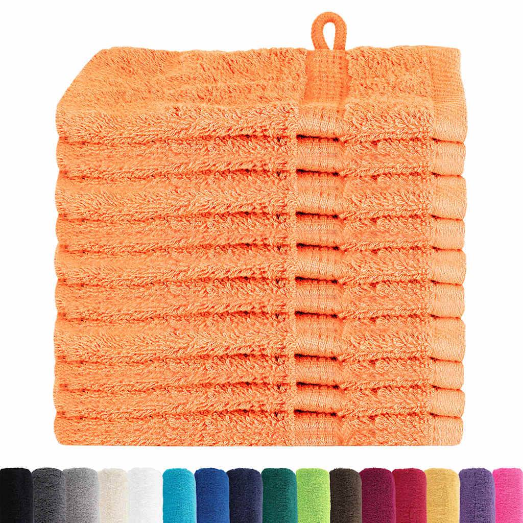 Guest Towel 10 pcs Orange 15 x 21 cm Cotton