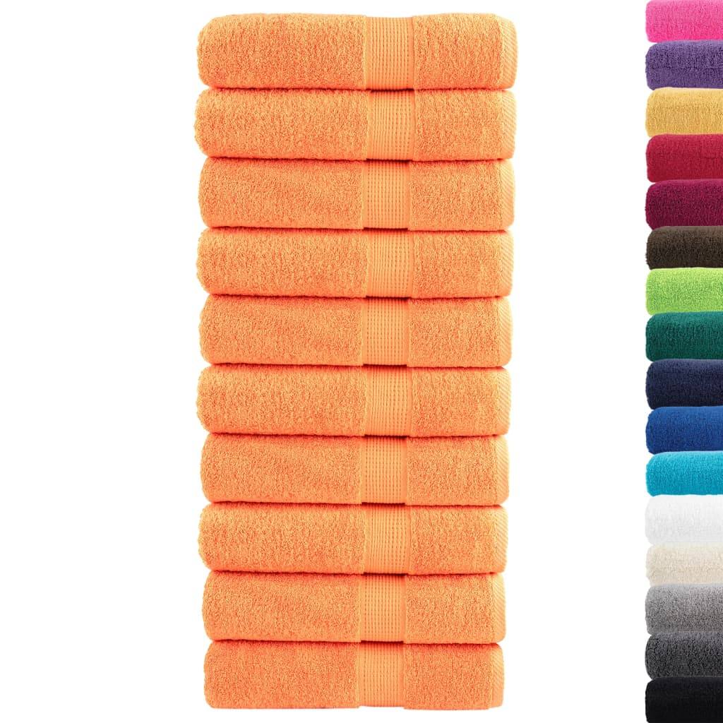 Premium Hand Towels SOLUND 10 pcs Orange 50x100 cm 600 gsm