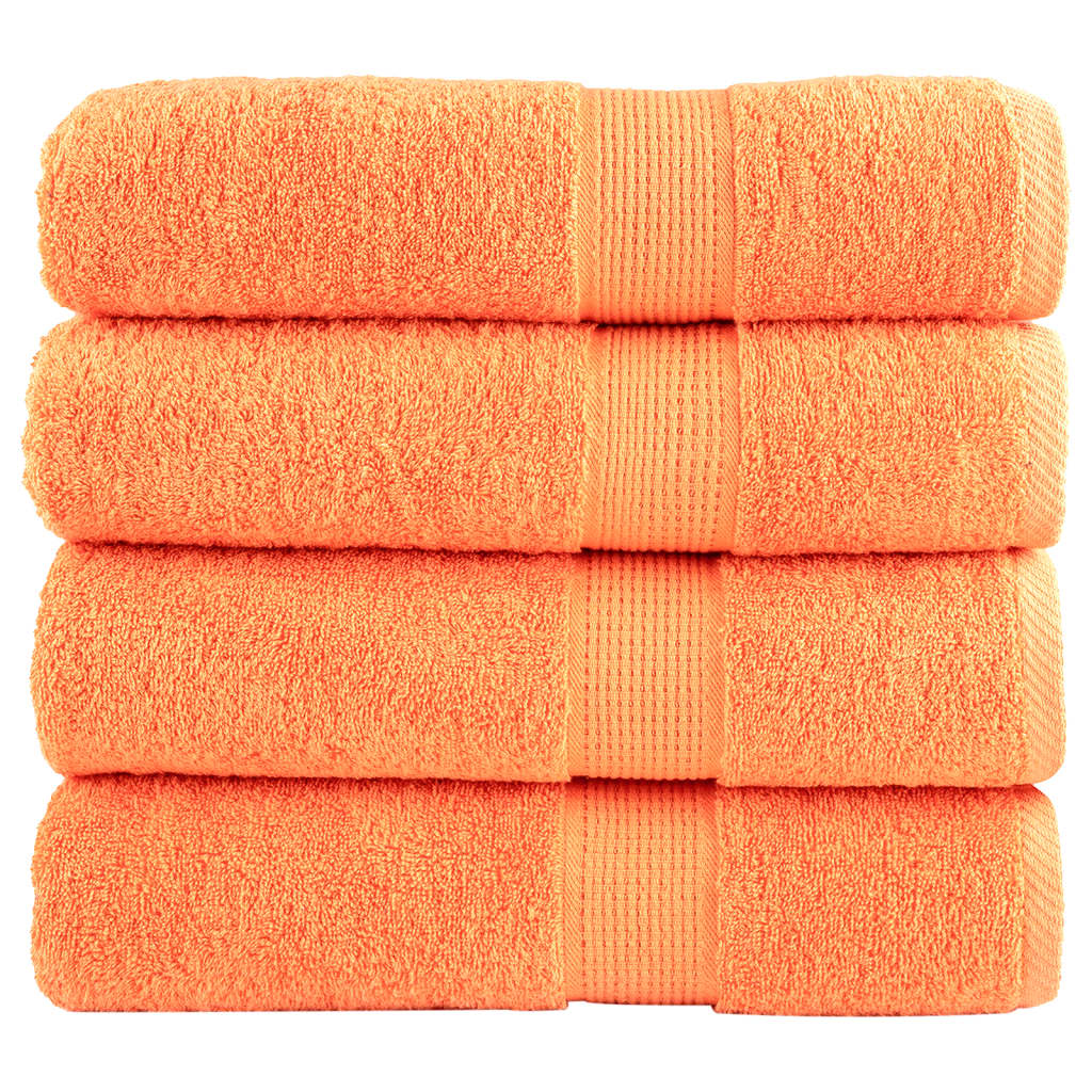 Premium Shower Towels SOLUND 4 pcs Orange 70x140 cm 600 gsm