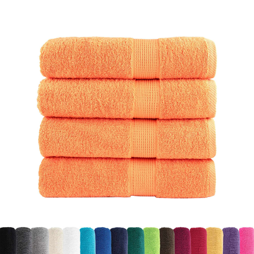 Premium Shower Towels SOLUND 4 pcs Orange 70x140 cm 600 gsm