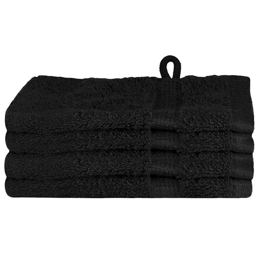Guest Towel 4 pcs Black 15 x 21 cm Cotton