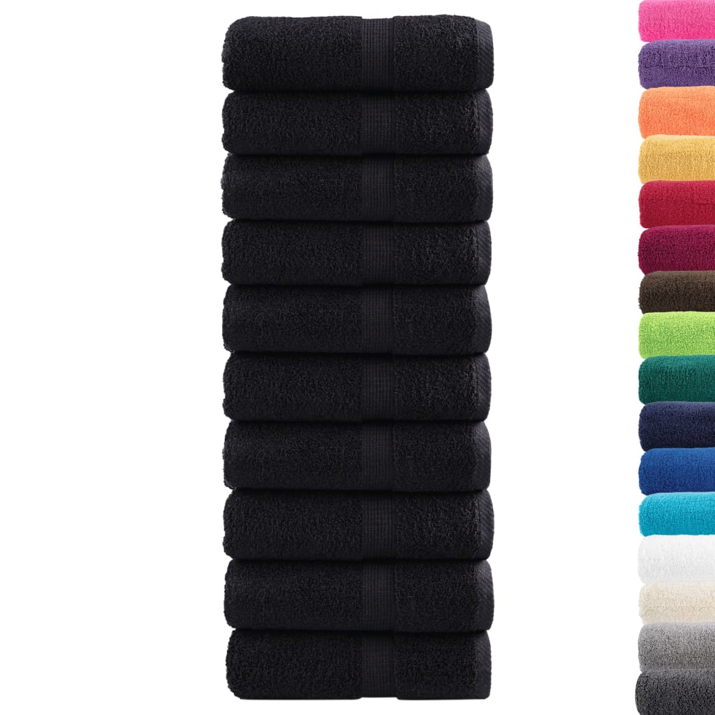 Premium Guest Towels SOLUND 10 pcs Black 30x50 cm 600 gsm