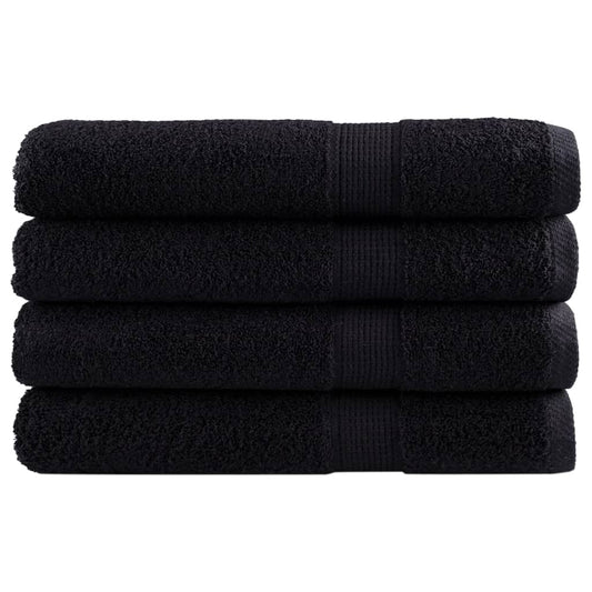 Premium Sauna Towels SOLUND 4 pcs Black 80x200 cm 600 gsm