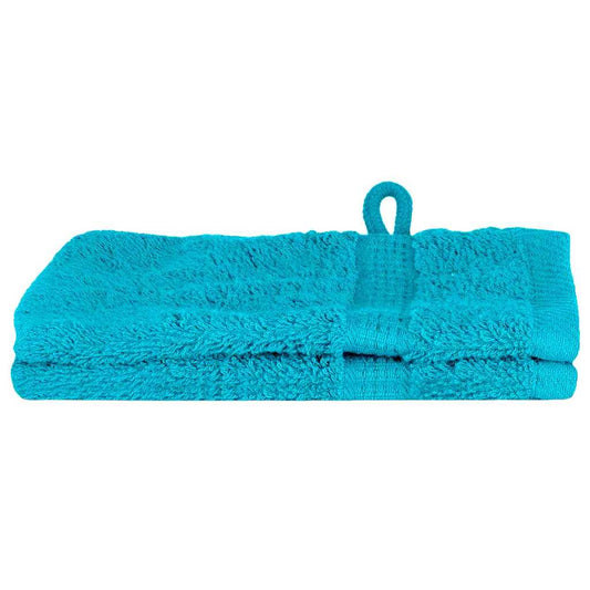 Guest Towel 2 pcs Turquoise 15 x 21 cm Cotton