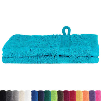 Guest Towel 2 pcs Turquoise 15 x 21 cm Cotton