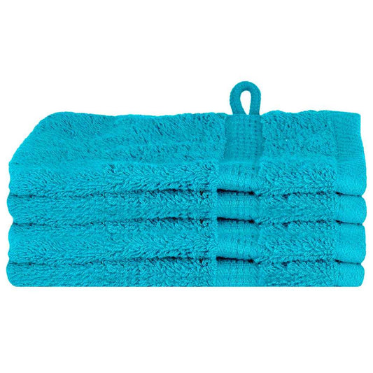 Guest Towel 4 pcs Turquoise 15 x 21 cm Cotton