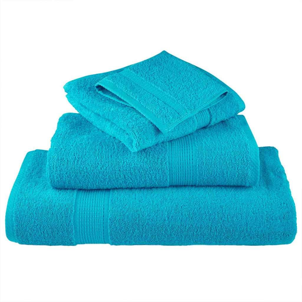 Guest Towel 4 pcs Turquoise 15 x 21 cm Cotton