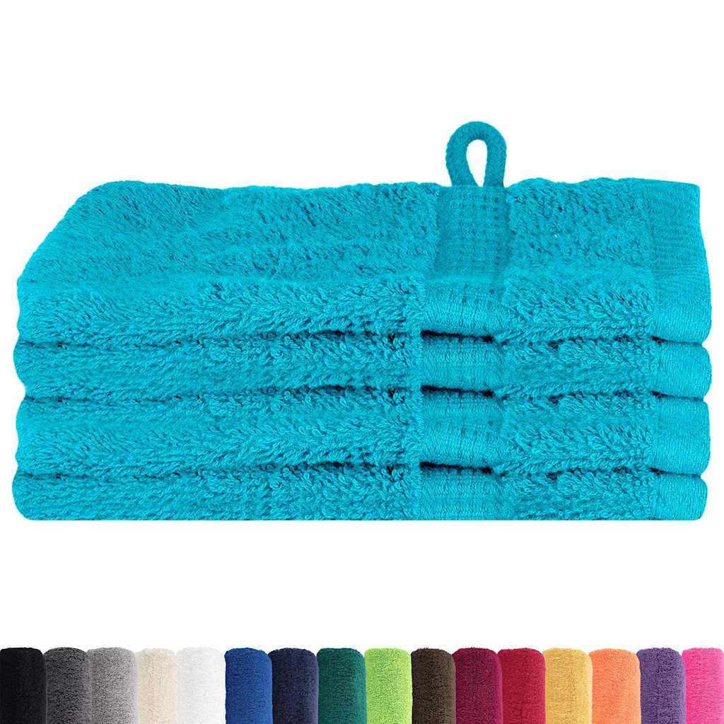 Guest Towel 4 pcs Turquoise 15 x 21 cm Cotton