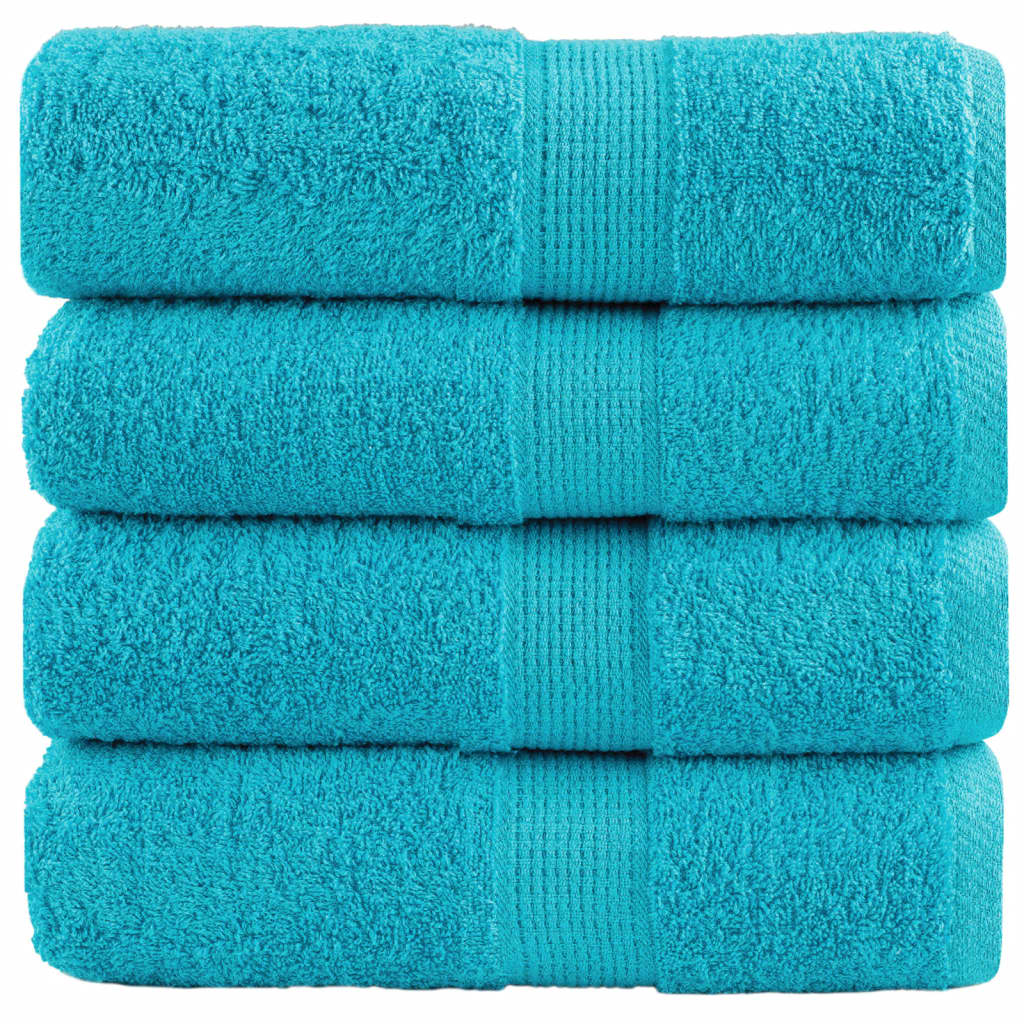 Premium Guest Towels SOLUND 4 pcs Turquoise 30x50 cm 600 gsm