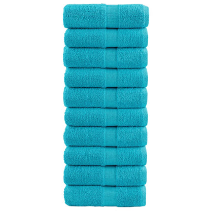 Premium Guest Towels SOLUND 10 pcs Turquoise 30x50 cm 600 gsm