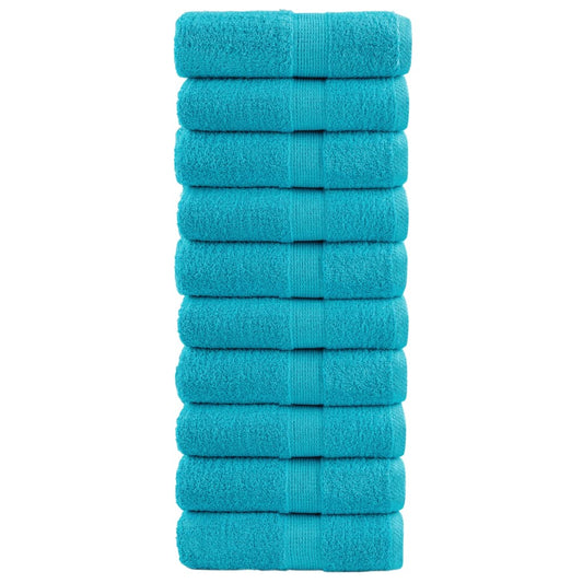 Premium Guest Towels SOLUND 10 pcs Turquoise 30x50 cm 600 gsm