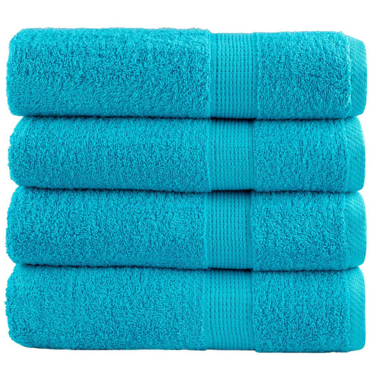 Premium Hand Towels SOLUND 4 pcs Turquoise 50x100 cm 600 gsm