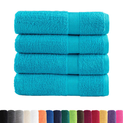 Premium Hand Towels SOLUND 4 pcs Turquoise 50x100 cm 600 gsm