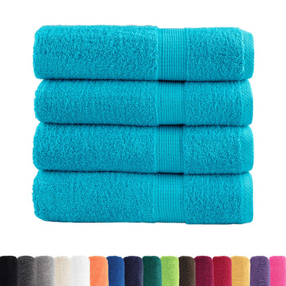 Premium Shower Towels SOLUND 4 pcs Turquoise 70x140 cm 600 gsm