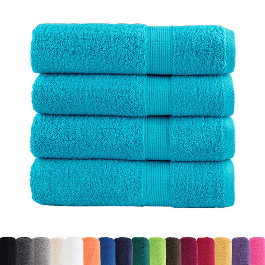 Premium Shower Towels SOLUND 4 pcs Turquoise 70x140 cm 600 gsm