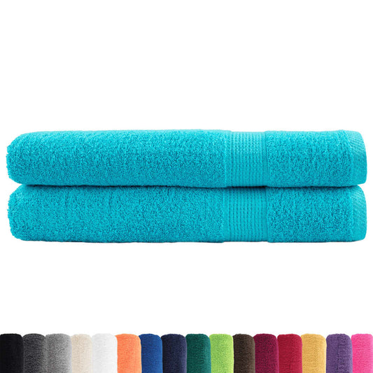 Premium Towels SOLUND 2 pcs Turquoise 100x200 cm 600 gsm