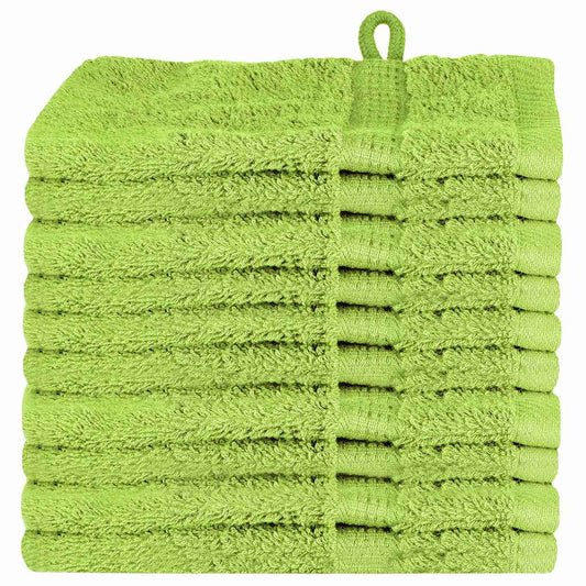 Guest Towel 10 pcs Apple green 15 x 21 cm Cotton