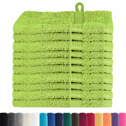 Guest Towel 10 pcs Apple green 15 x 21 cm Cotton