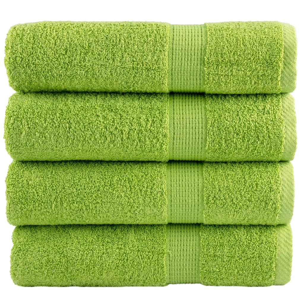 Premium Hand Towels SOLUND 4 pcs Apple Green 50x100 cm 600 gsm