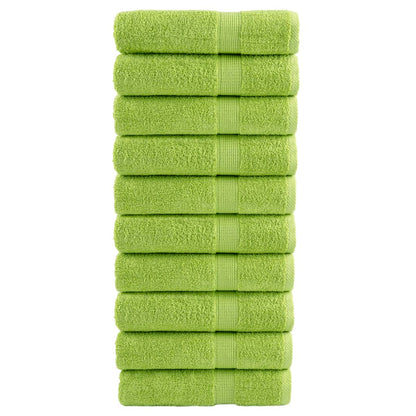 Premium Hand Towels SOLUND 10 pcs Apple Green 50x100 cm 600 gsm