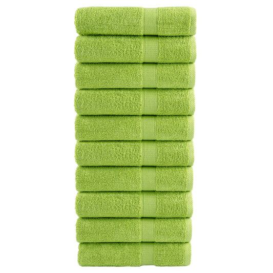 Premium Hand Towels SOLUND 10 pcs Apple Green 50x100 cm 600 gsm