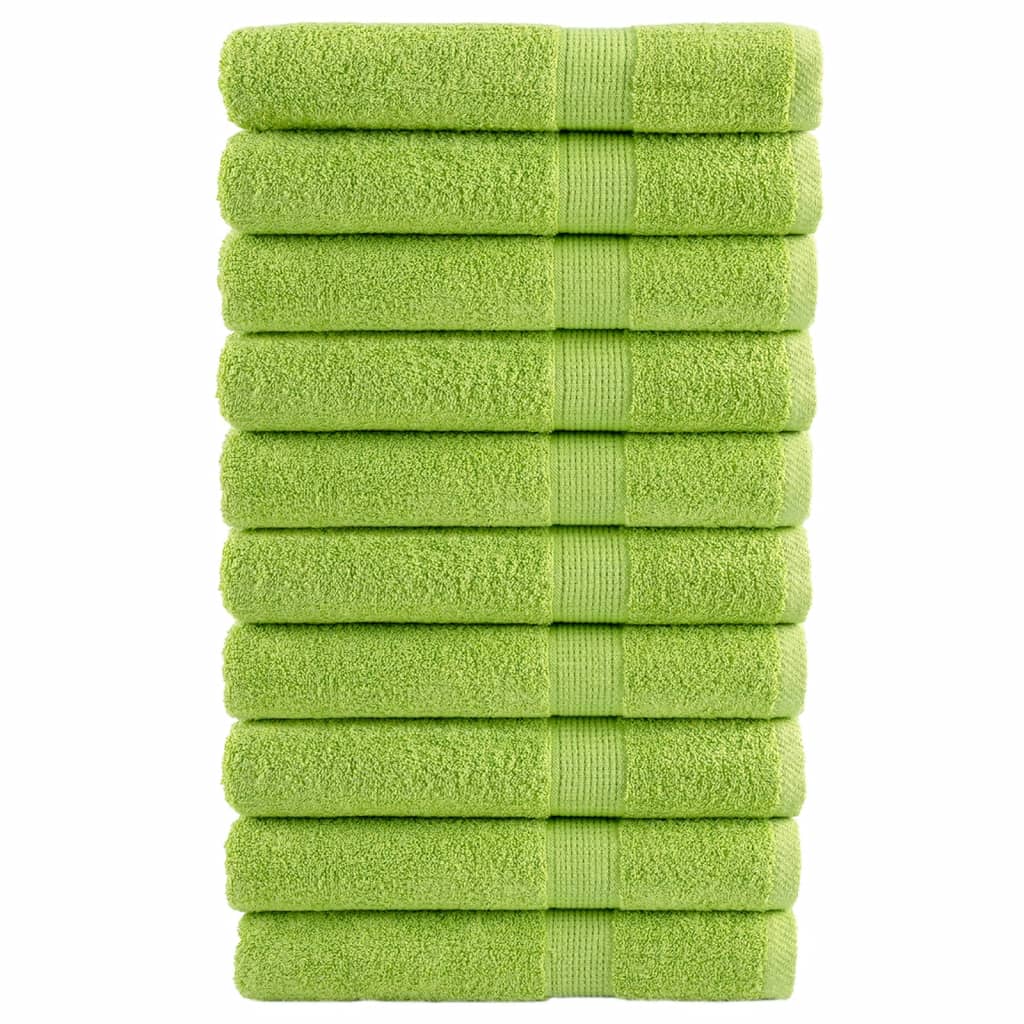 Premium Towels SOLUND 10 pcs Apple Green 100x200 cm 600 gsm
