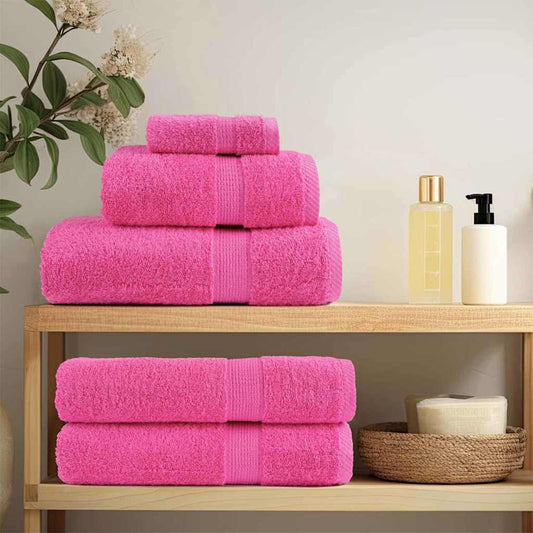 Guest Towel 4 pcs Pink 15 x 21 cm Cotton