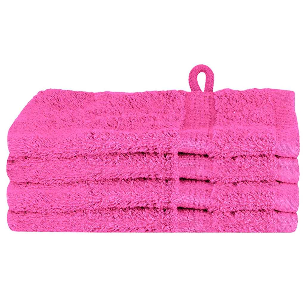 Guest Towel 4 pcs Pink 15 x 21 cm Cotton