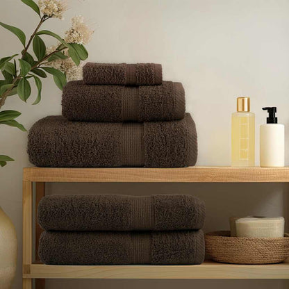 8 Piece Premium Towel Set SOLUND Brown 600 gsm