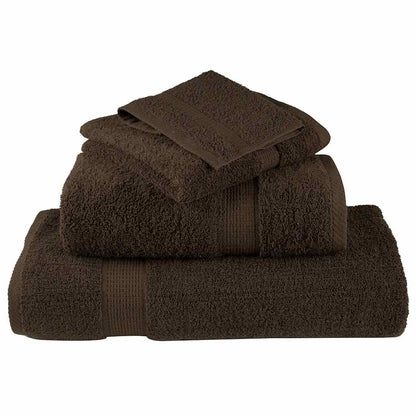 8 Piece Premium Towel Set SOLUND Brown 600 gsm