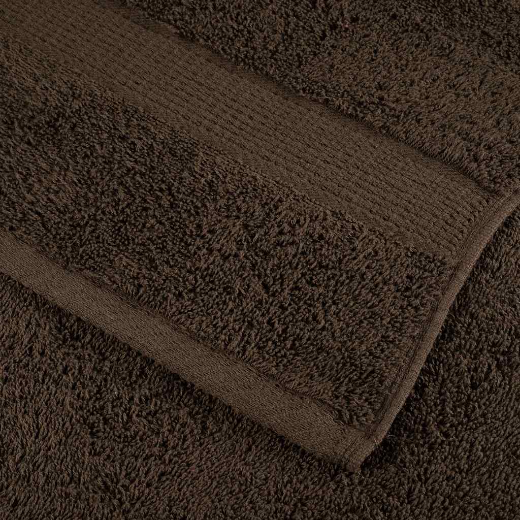 8 Piece Premium Towel Set SOLUND Brown 600 gsm