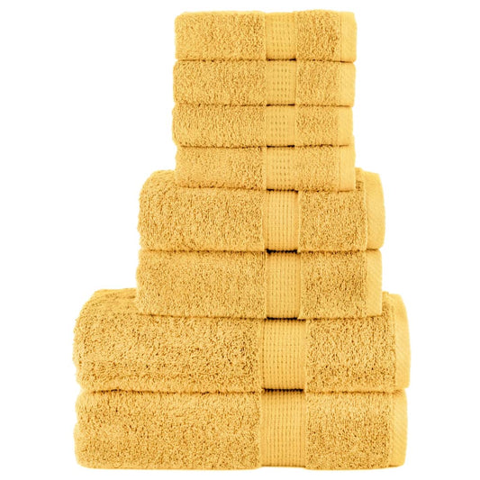 8 Piece Premium Towel Set SOLUND Gold 600 gsm