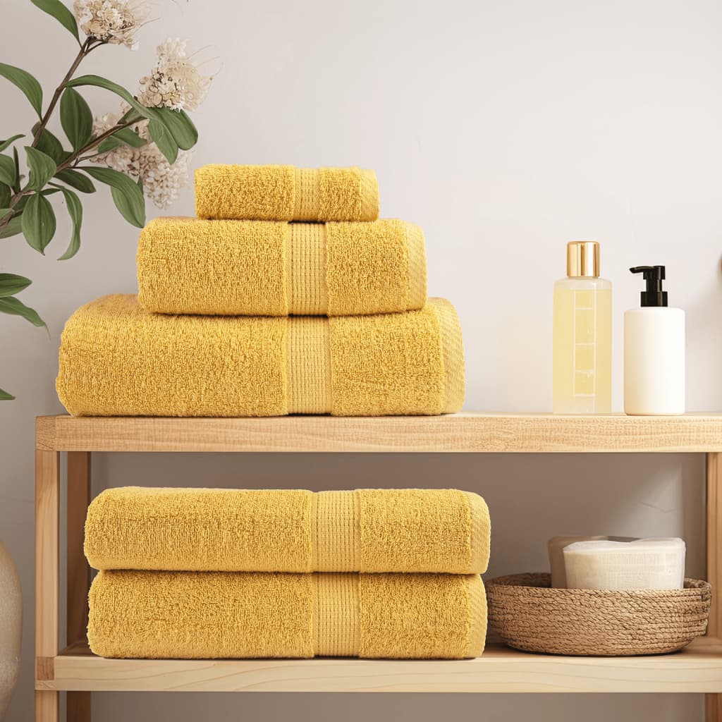 8 Piece Premium Towel Set SOLUND Gold 600 gsm