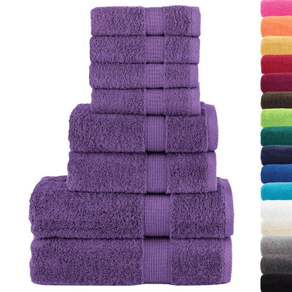 8 Piece Premium Towel Set SOLUND Purple 600 gsm
