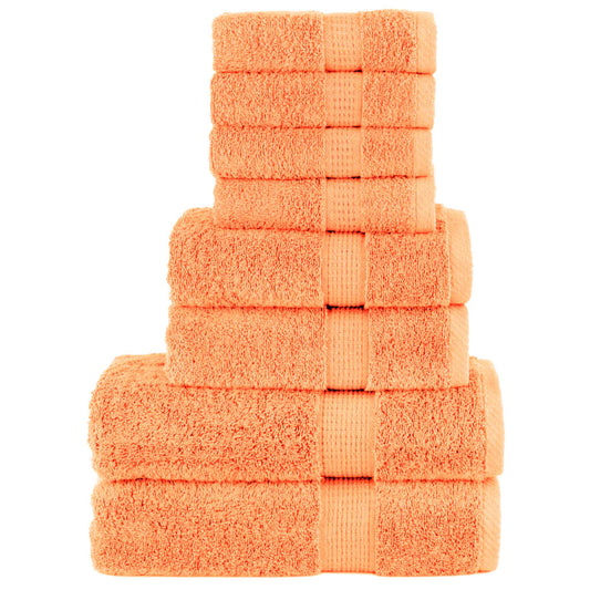 8 Piece Premium Towel Set SOLUND Orange 600 gsm