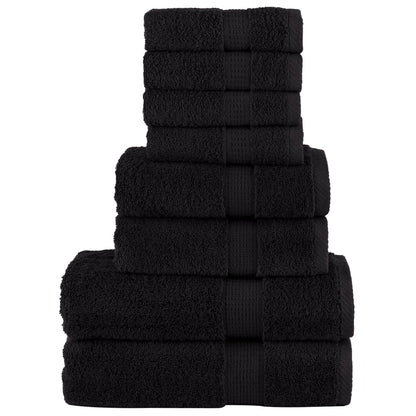 8 Piece Premium Towel Set SOLUND Black 600 gsm