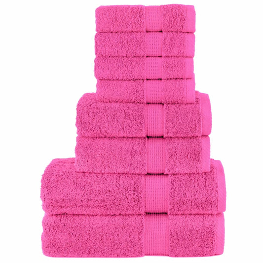 8 Piece Premium Towel Set SOLUND Pink 600 gsm