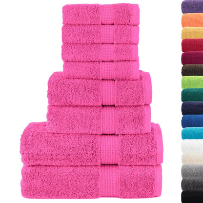 8 Piece Premium Towel Set SOLUND Pink 600 gsm