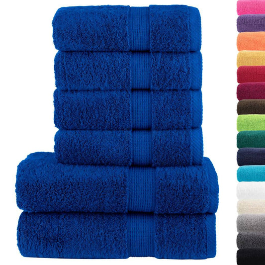 6 Piece Premium Towel Set SOLUND Blue 600 gsm