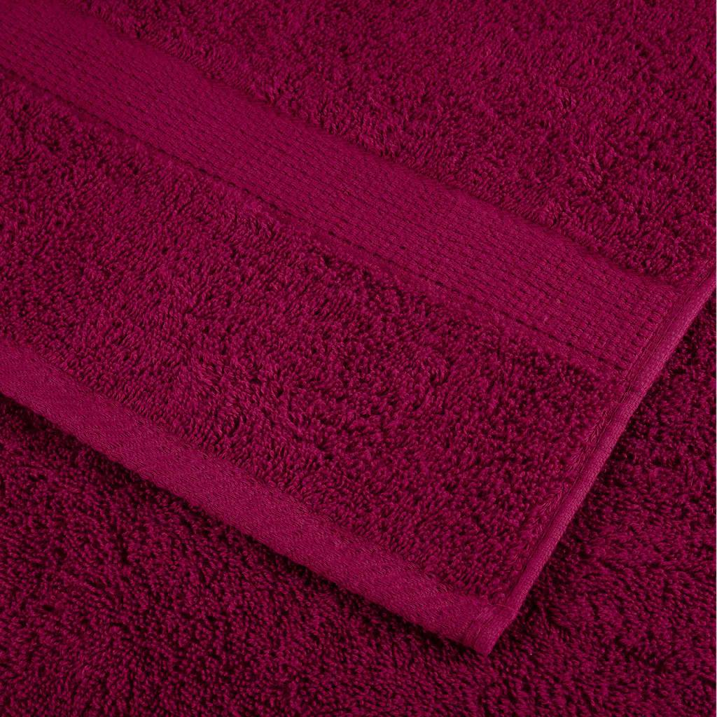 6 Piece Premium Towel Set SOLUND Bordeaux 600 gsm