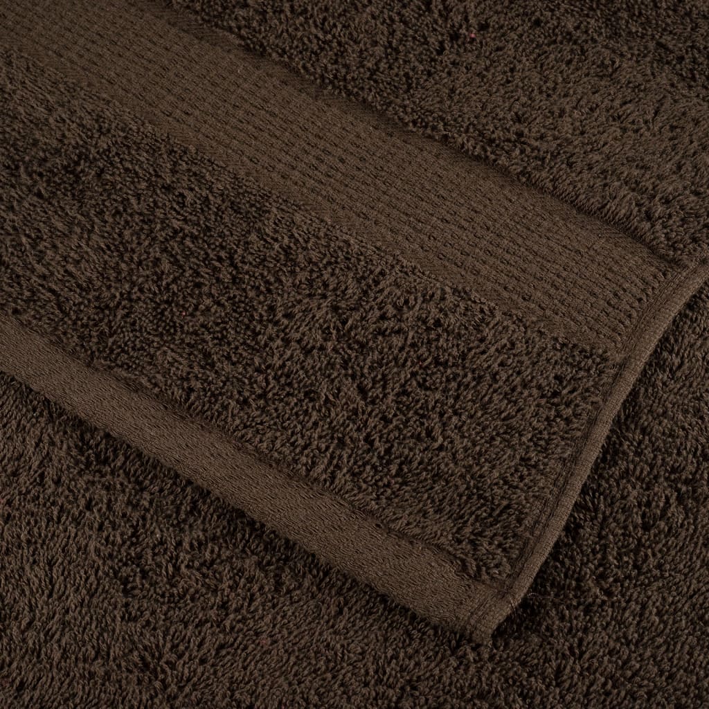 6 Piece Premium Towel Set SOLUND Brown 600 gsm